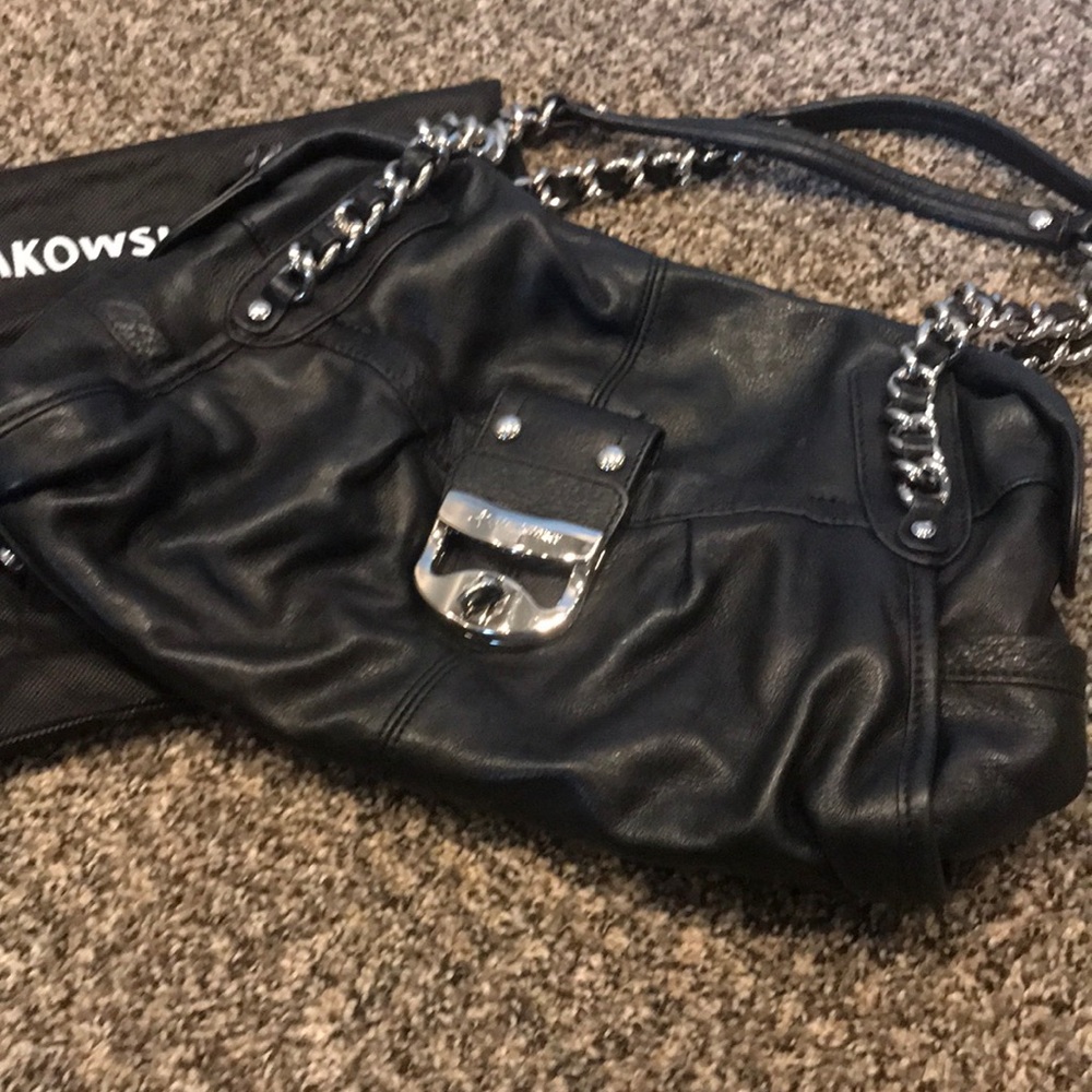 B Makowsky black super soft leather bag